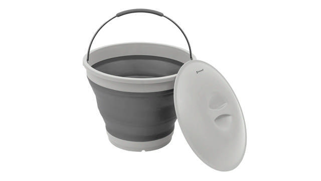 Collaps runder Eimer mit Deckel Grey Mist