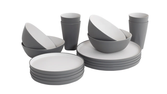 Gala Geschirrr-Set 4 Personen Grey Mist
