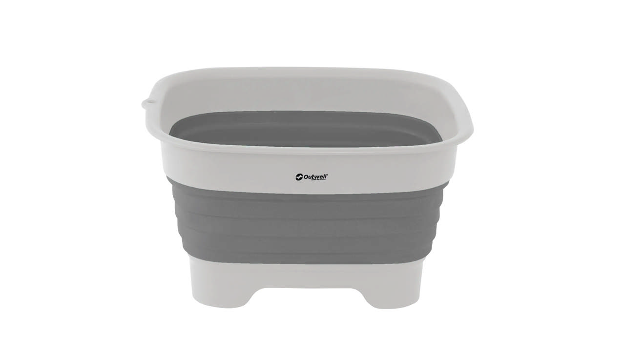 Collaps diskbalja med avlopp Grey Mist