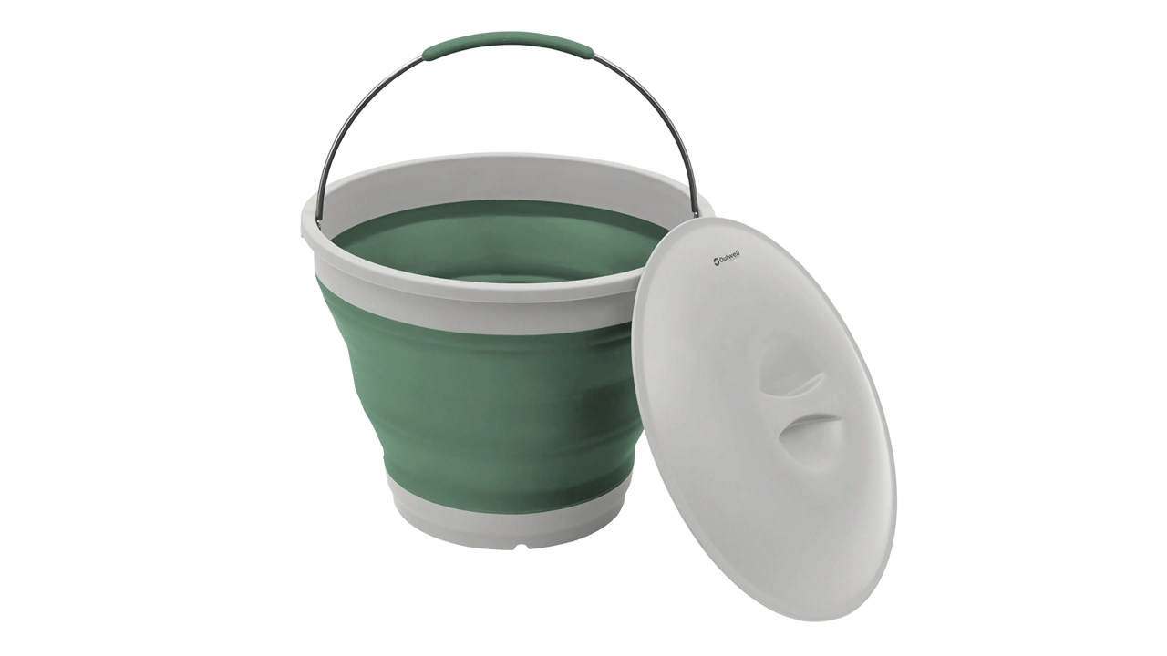 Collaps rund hink med lock Shadow Green