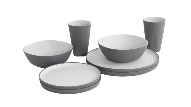 Gala Geschirrr-Set 2 Personen Grey Mist