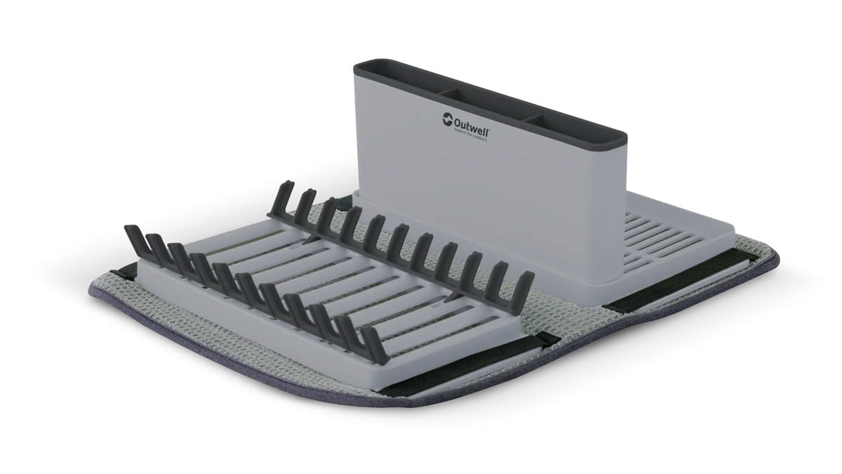 Dunton Foldable Dish Rack w/Sponge Drain 
