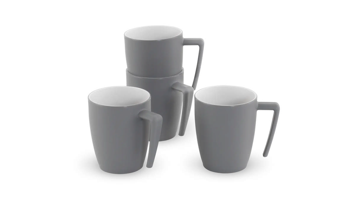 Gala 4 Person Mug Set Grey Mist