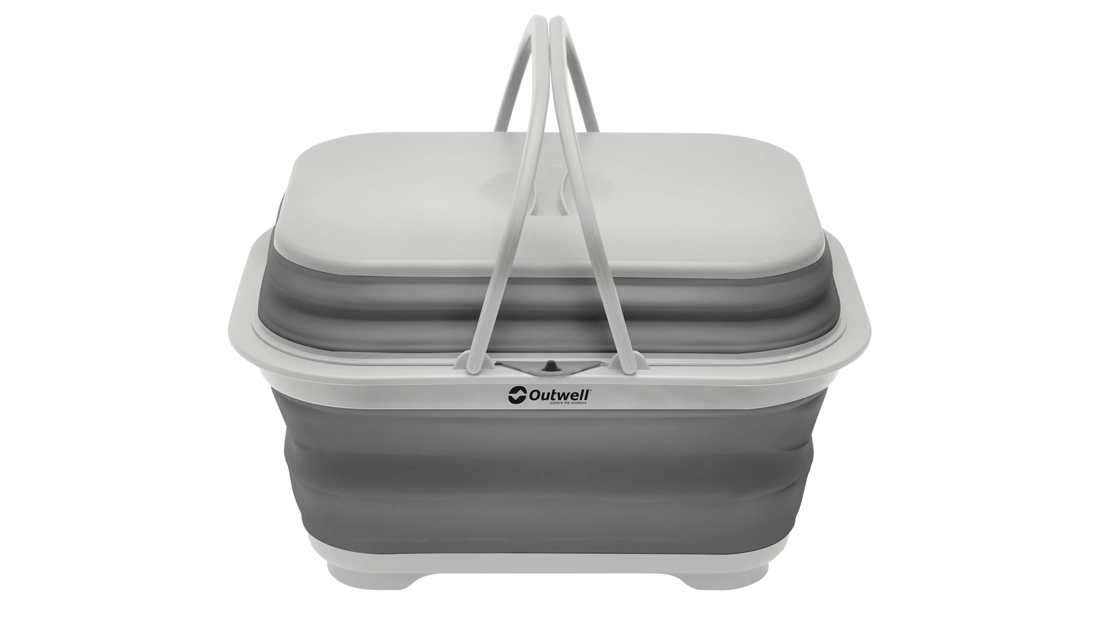 Collaps tvättbalja med handtag och lock Grey Mist